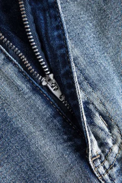 Denim High Waist Pocket Zipper Skirt