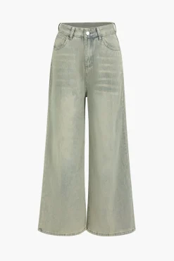 Denim High-Waisted Wide-Leg Jeans