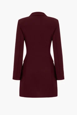 Denim Patchwork Long Sleeve Blazer Suit Mini Dress