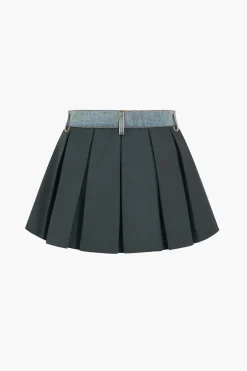 Denim Patchwork Mini Skirt