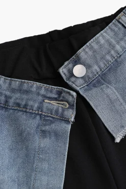 Denim Patchwork Pocket Trousers