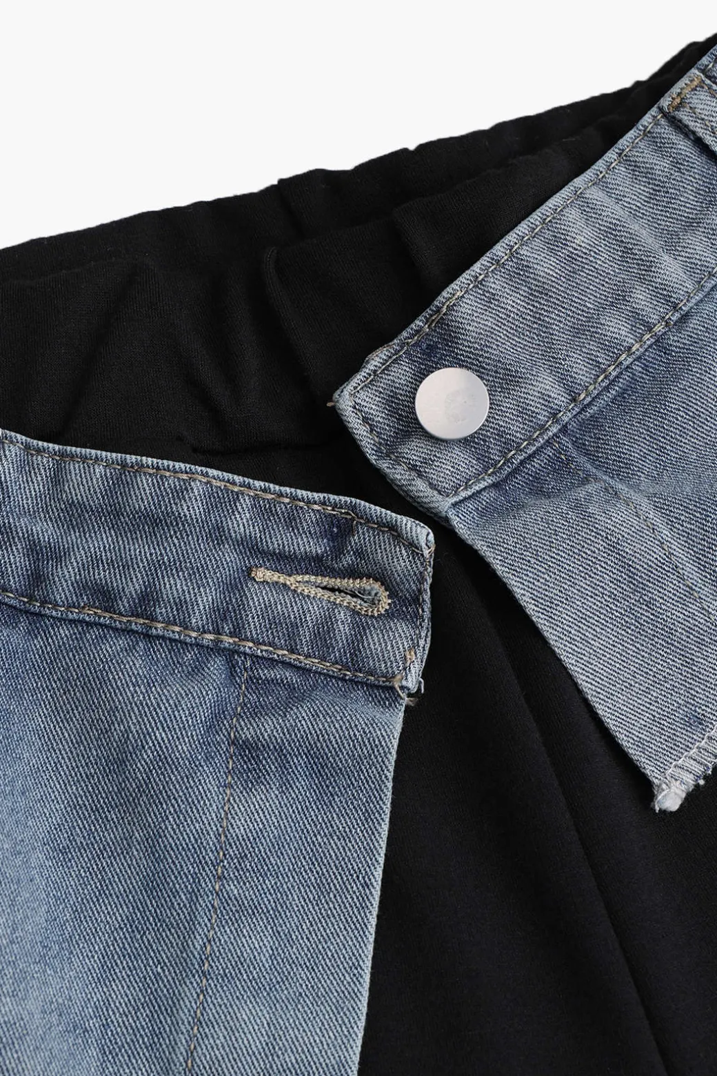 Denim Patchwork Pocket Trousers
