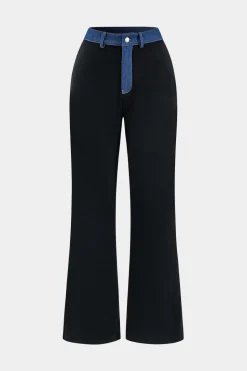 Denim Patchwork Pocket Trousers