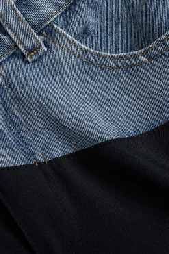 Denim Patchwork Pocket Trousers
