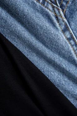 Denim Patchwork Zipper Jacket