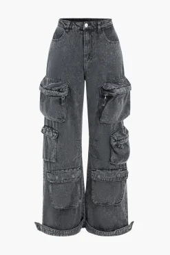 Denim Pocket Button Jeans