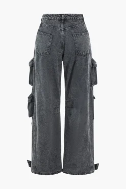 Denim Pocket Button Jeans