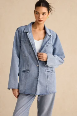 Denim Pocket Buttons Long Sleeve Outerwear
