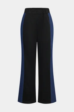 Denim Zipper Patchwork Jacket And Trousers Set
