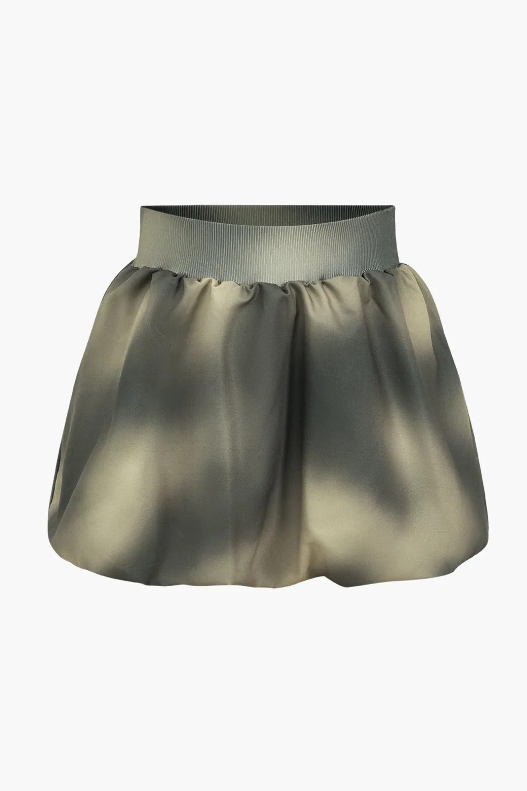 Digital Pattern Ombre Letter Print Button Metallic Zipper Top And Skirt Set