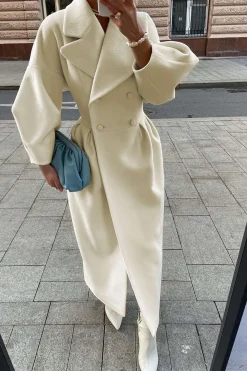 Double Breasted Long Trench Coat