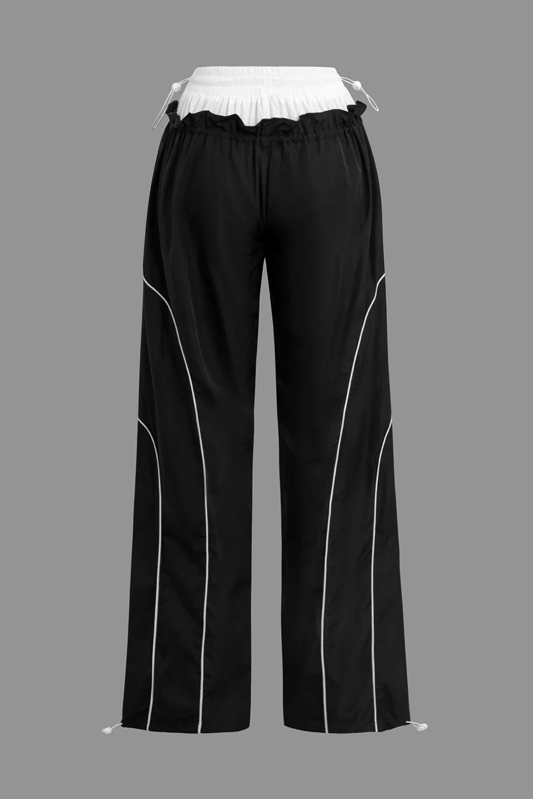 Double Waistband Color Block Trousers