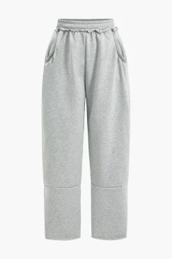 Drawstring Elastic Waist Trousers