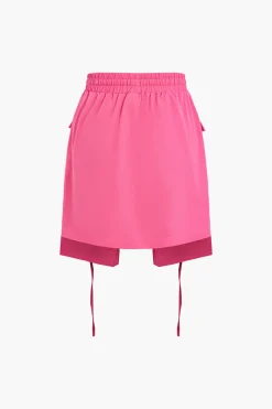Drawstring Flap Pocket Skirt