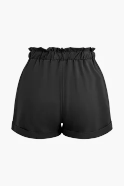 Drawstring Rolled Hem Shorts