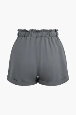 Drawstring Rolled Hem Shorts