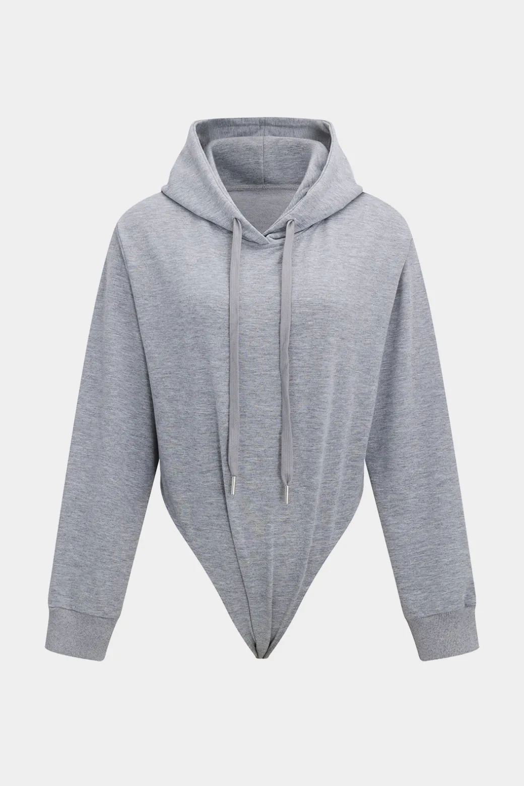 Drawstrings Hooded Long-Sleeve Top And Trousers Set