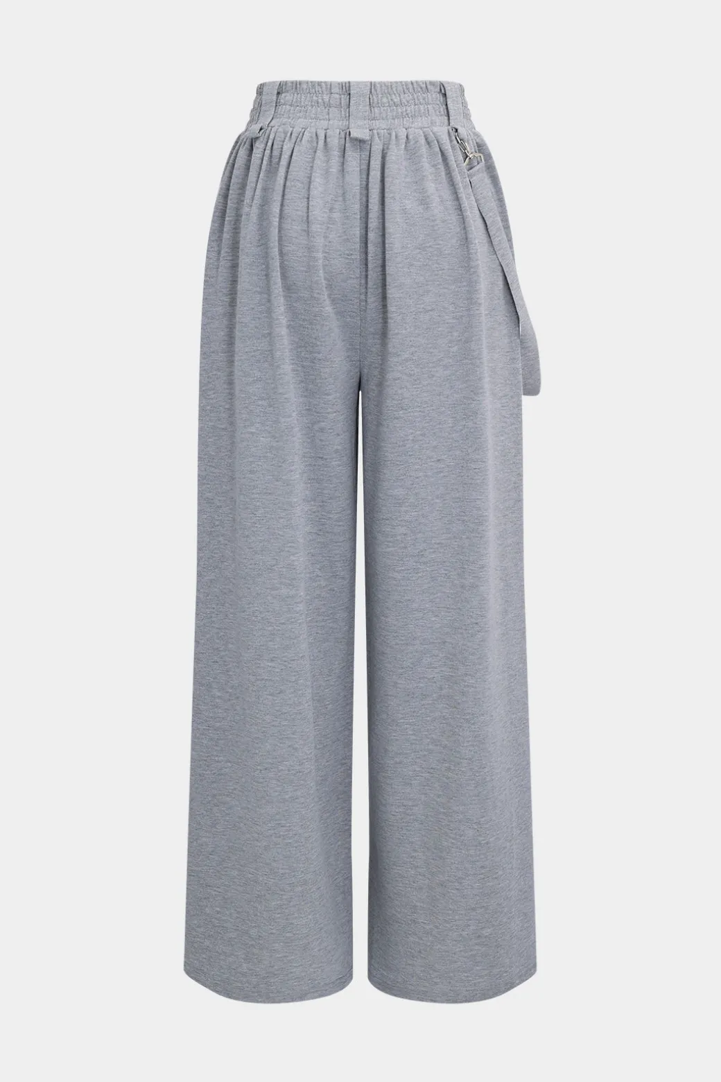 Drawstrings Hooded Long-Sleeve Top And Trousers Set