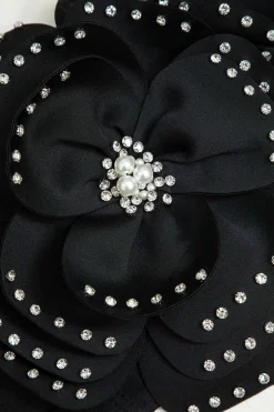 Embellished Floral Appliqué Bustier Top