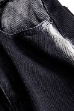 Faded Denim Pocket Button Skirt