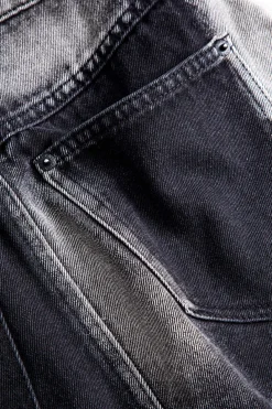 Faded Denim Pocket Button Skirt