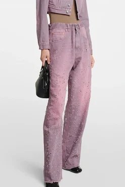 Faded Destroyed Straight Leg Jeans