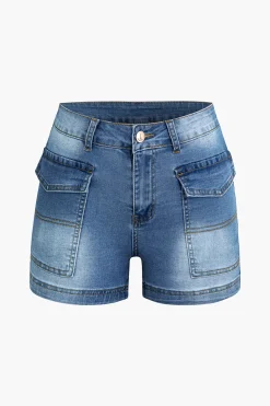Faded Pocket Denim Shorts