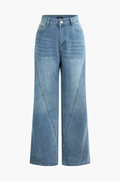 Faded Straight Leg Jeans