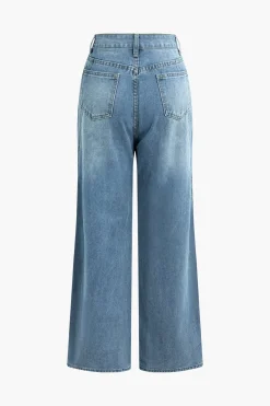 Faded Straight Leg Jeans