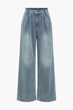 Faded Wide Leg Jeans