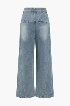 Faded Wide Leg Jeans