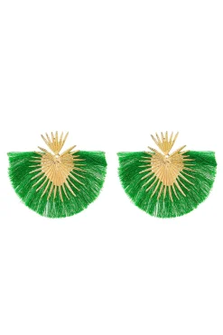 Fan-shaped Tassel Earrings