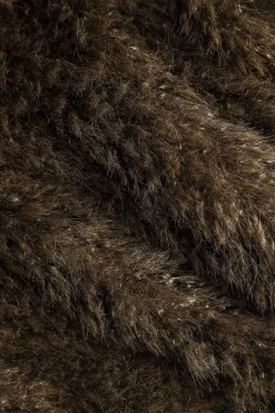 Faux Fur Knit Zipper Cardigan