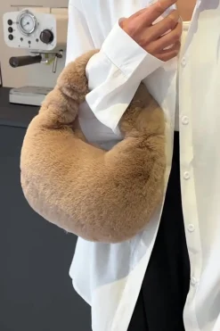 Faux Fur Plush Clutch Bag