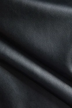 Faux Leather Asymmetrical High Waist Tie-Up Skirt