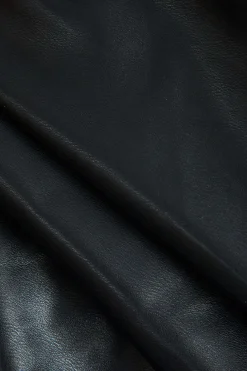 Faux Leather Asymmetrical Twist Knot Zipper Mini Dress