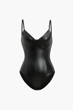 Faux Leather Bodysuit
