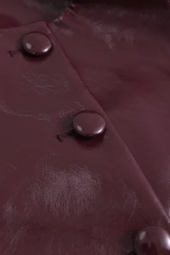 Faux Leather Buttoned Pocket Jacket