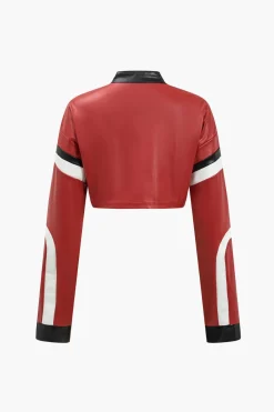 Faux Leather Crop Jacket