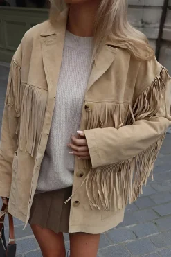 Faux Leather Fringe Jacket