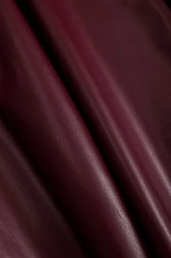 Faux Leather High Waist Split Skirt