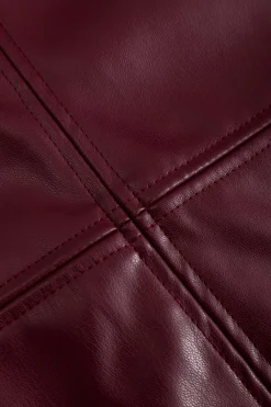 Faux Leather High Waist Split Skirt