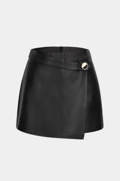 Faux Leather High Waist Skort