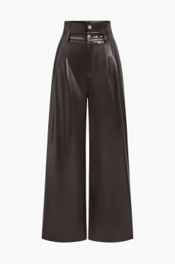 Faux Leather High Waist Trousers
