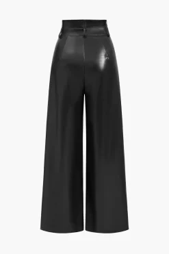 Faux Leather High Waist Trousers