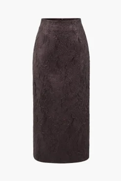 Faux Leather High Waist Zipper Skirt