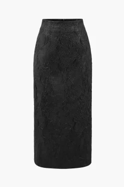 Faux Leather High Waist Zipper Skirt