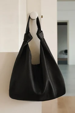 Faux Leather Knot Shoulder Bag