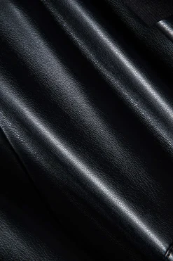 Faux Leather Long Sleeve Patchwork Bodysuit