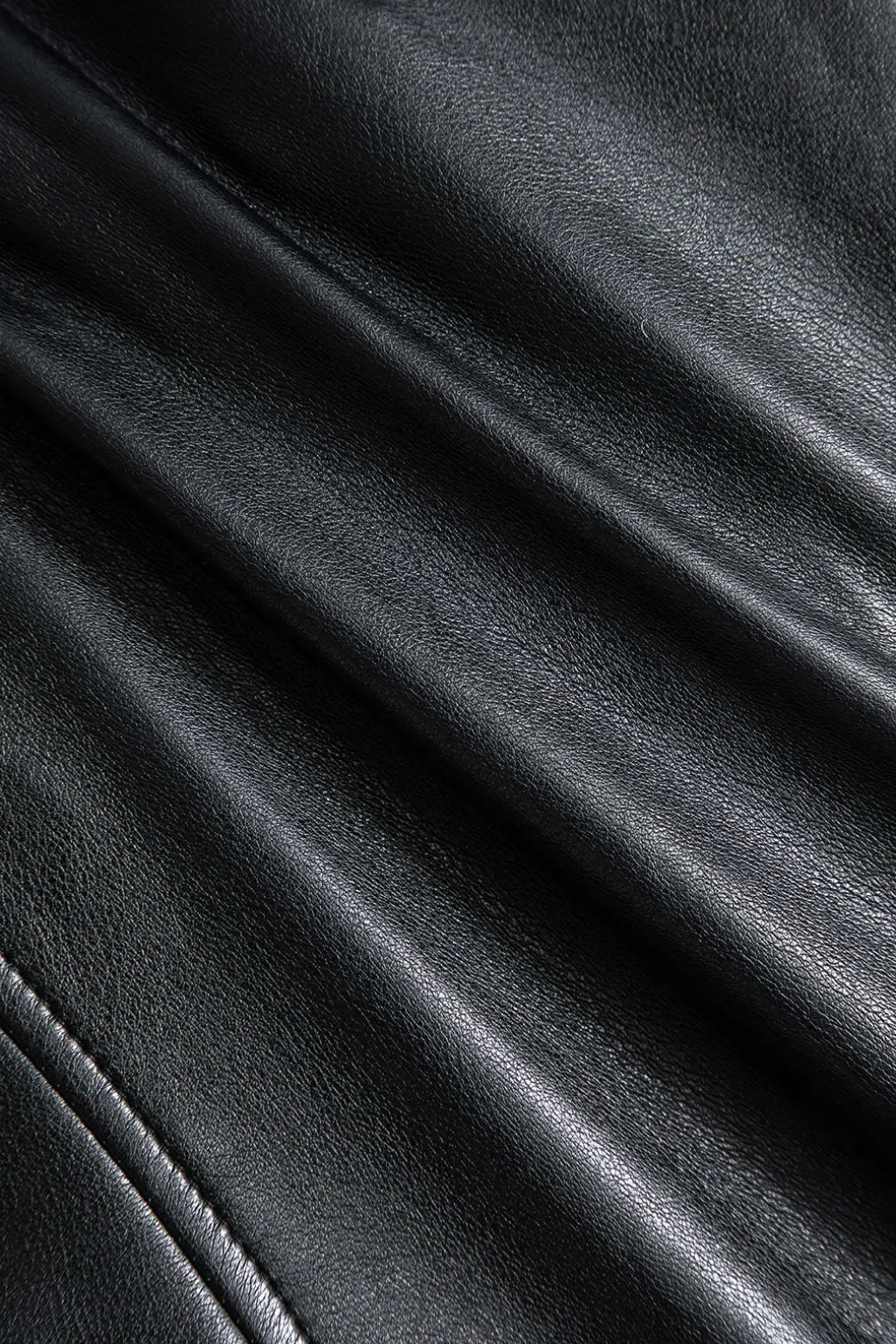 Faux Leather Metallic Button Jacket